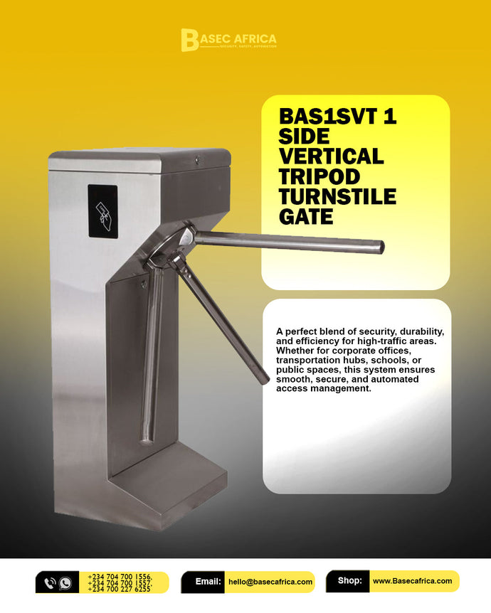 BAS1SVT 1-Side Vertical Tripod Turnstile Gate: Precision Access Control in a Sleek Design