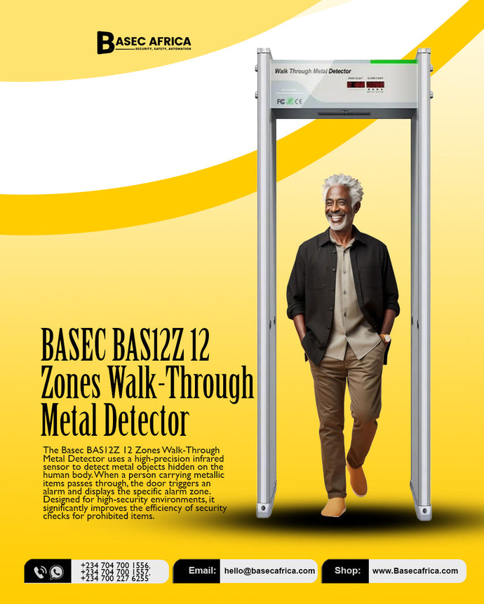 Discover Advanced Security with the BASEC BAS12Z 12-Zone Walk-Through Metal Detector