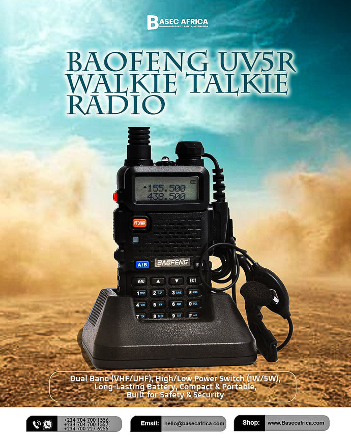 Baofeng UV5R Walkie Talkie Radio – Reliable Communication for Safety, Security & Adventure
