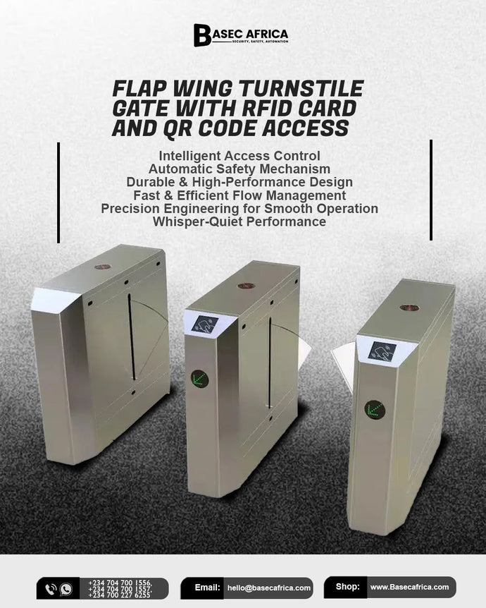 🚪 Flap Wing Turnstile Gate – Intelligent Entry Control with RFID and QR Code Access