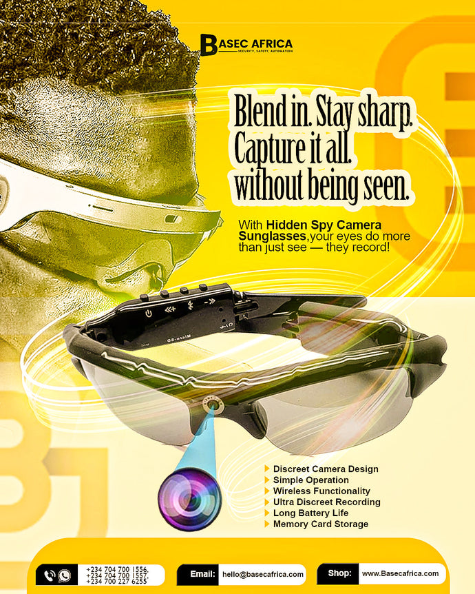 πΆοΈ Hidden Spy Camera Sunglasses by Basec Africa β Be Present. Stay Unseen. Record Everything.