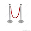 Stainless Steel Queue Barrier Set – 2 Poles with 1 Velvet Rope