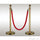 Stainless Steel Queue Barrier Set – 2 Poles with 1 Velvet Rope