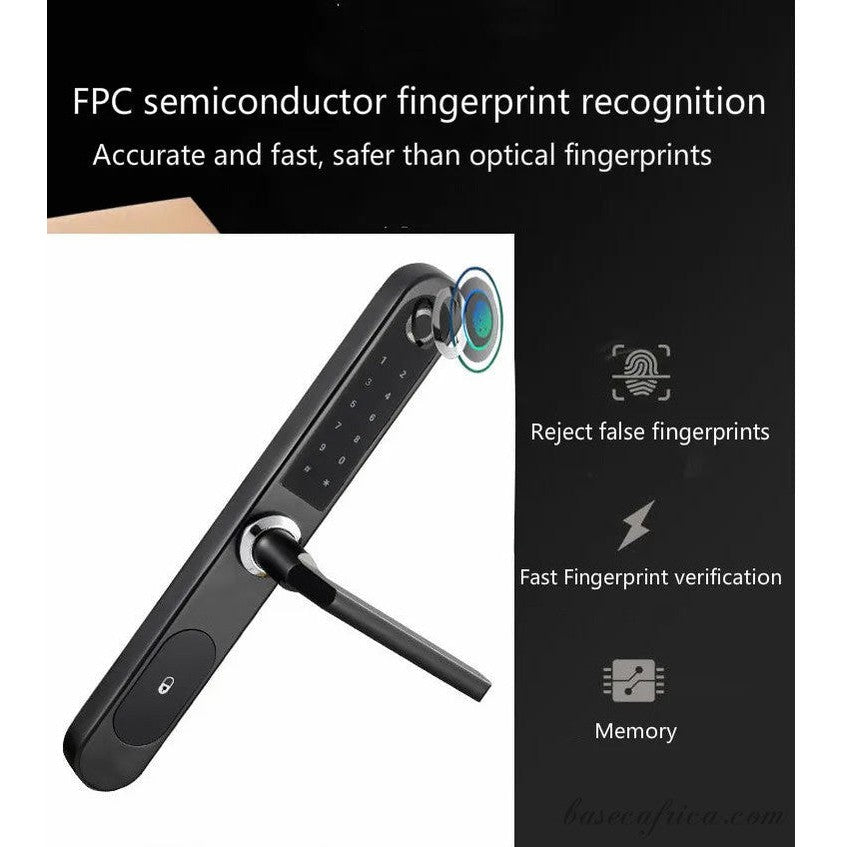 Basec BAS134 Aluminum Smart Lock With Fingerprint, App, Card, Password Etc