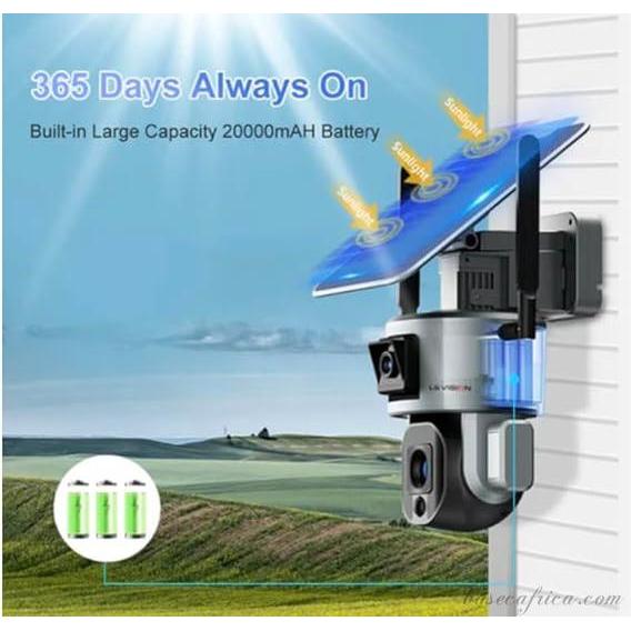 5MP Dual Lens 4G 360 WiFi Solar PTZ Camera