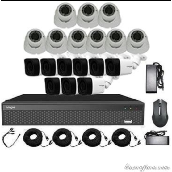 9 PCS 5MP Hybrid Indoor/Outdoor Camera Surveillance Kit - Complete Setup with DVR, Storage, and Accessories