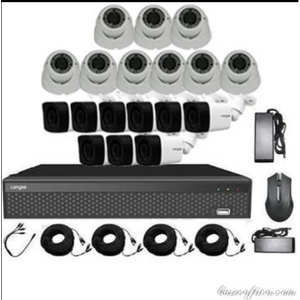 9 PCS 5MP Hybrid Indoor/Outdoor Camera Surveillance Kit - Complete Setup with DVR, Storage, and Accessories