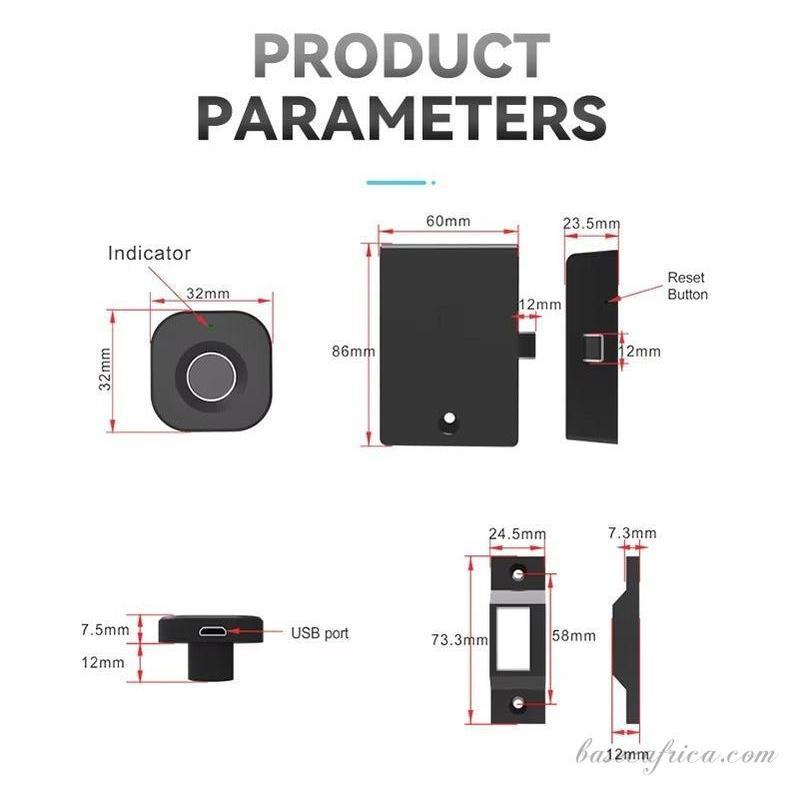 BAS019 Cabinet Smart Lock with Fingerprint and Tuya App