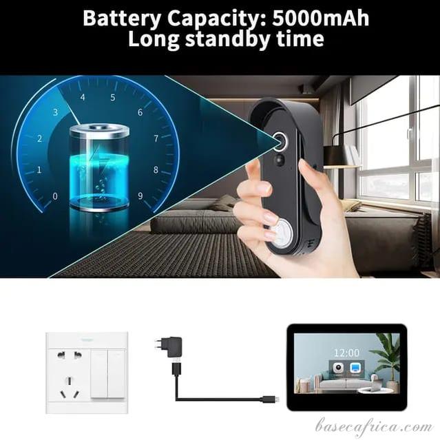 Basec BAS92DP Wireless Tuya Door Phone + APP – HD Camera, Two-Way Audio and Motion Detection.