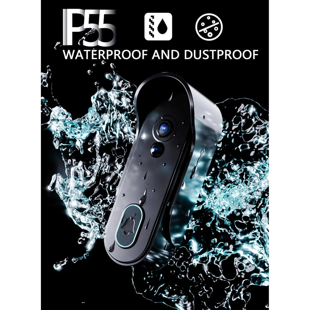 Basec BAS92DP Wireless Tuya Door Phone + APP – HD Camera, Two-Way Audio and Motion Detection.