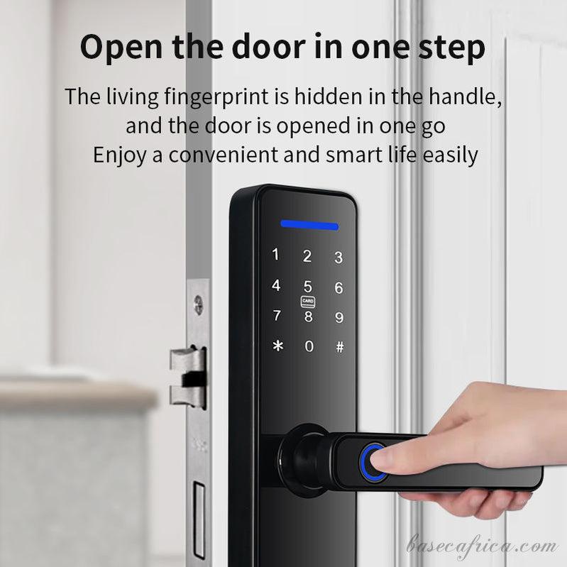 BAS121 SMART LOCK: CODE, BELL, BIOMETRIC, CARD, APP, KEY, WIFI