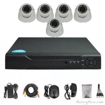 5PCS 5MP Hybrid Indoor Camera Surveillance Kit - Complete Setup with DVR, Storage, and Accessories