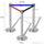 Basec BAS-SPS Silver Stainless Steel Stanchion –Isolated, 3Poles
