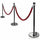 Basec BAS-SPBM Black Stainless Steel Stanchion –Manual, 3 Poles