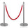 Basec BAS-SPSM Silver Stainless Steel Stanchion –Manual, 2 Poles