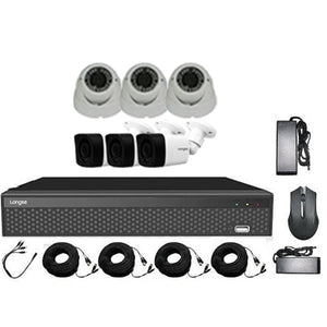 6-Camera Hikvision CCTV Surveillance System (3 Indoor + 3 Outdoor Cameras)