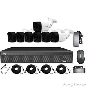 7PCS 5MP Hybrid Outdoor Camera Surveillance Kit - Complete Setup with DVR, Storage, and Accessories