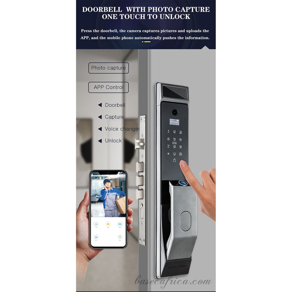 BAS136 Basec Smart Lock With Facial Recognition, Fingerprint, App, Password, Etc