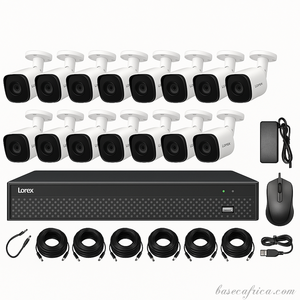 16PCS 5MP Hybrid Outdoor Camera Surveillance Kit - Complete Setup with DVR, Storage, and Accessories