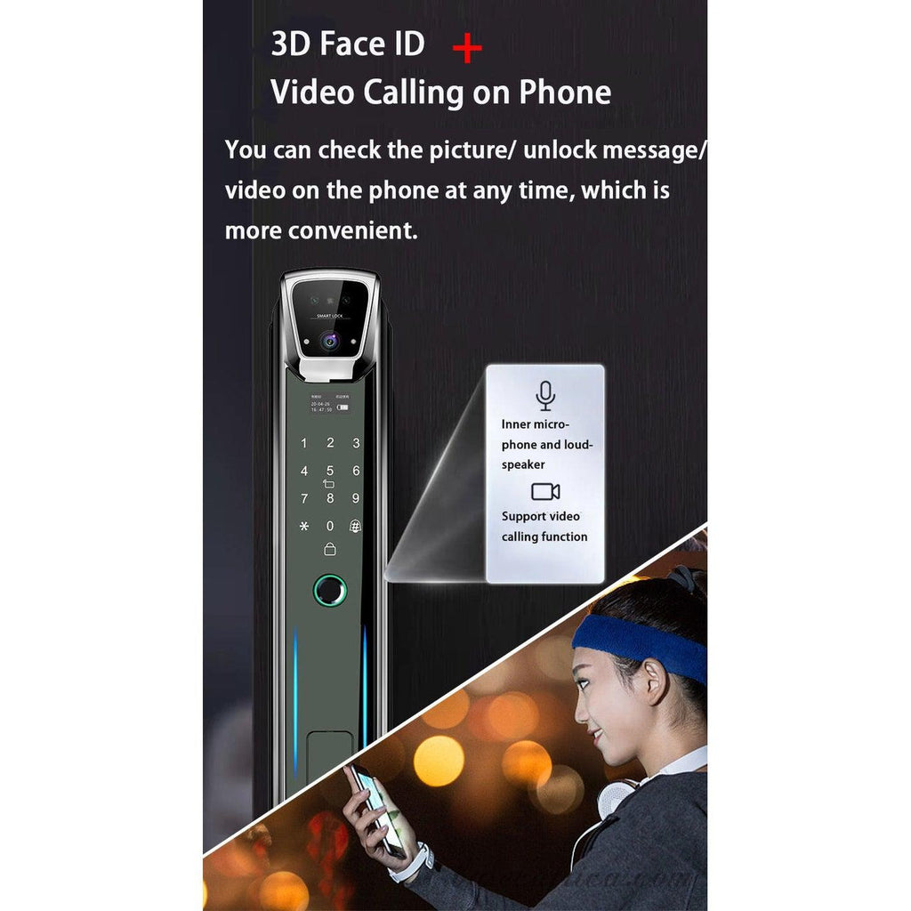 Basec BAS122 Smart Lock Key with Facial Recognition, Camera, Fingerprint, Etc