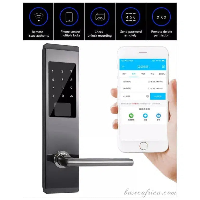 BAS161 App, Password, Card, Emergency Port, Key Smart Lock
