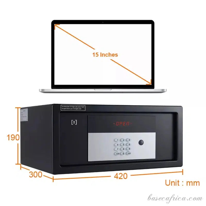 BAS054 Wall/Table Fireproof Safe Smart Lock With Code, App And Key.