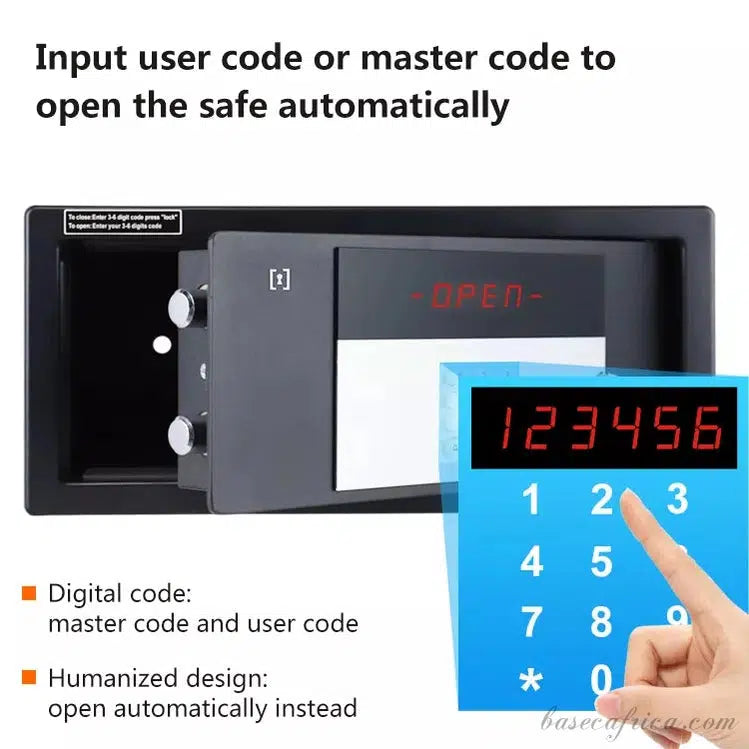 BAS054 Wall/Table Fireproof Safe Smart Lock With Code, App And Key.