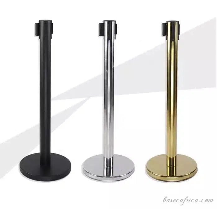 Pedestrian Control Retractable Stanchions – Stainless Steel Barrier Set
