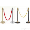 Stainless Steel Queue Barrier Set – 3 Poles with 2 Velvet Ropes