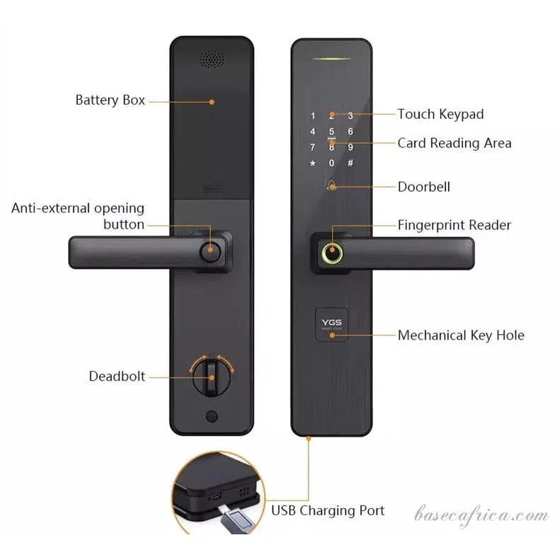 BAS49H Hotel Smart Lock With App, Fingerprint, Password, Card, And Key