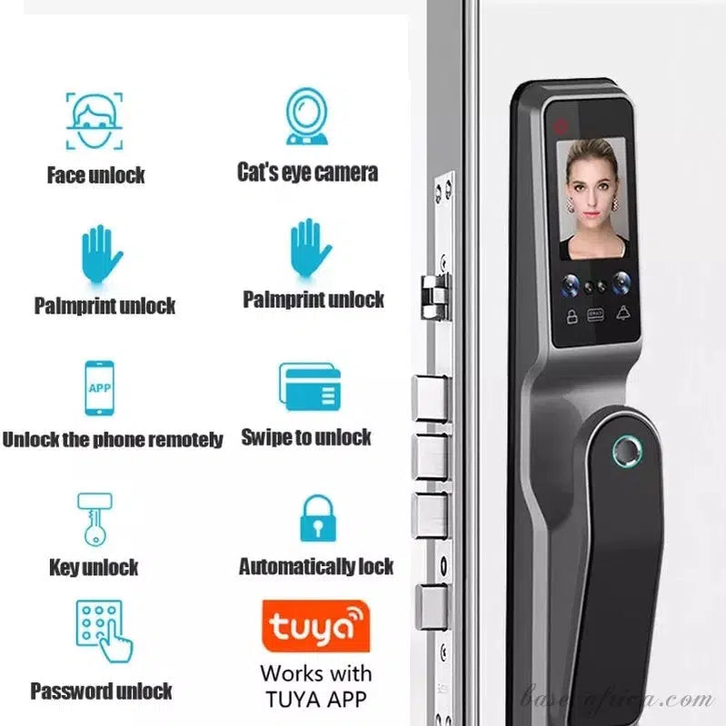 Basec BAS167 Smart Lock Face Recognition, Palmprint, Fingerprint, App, Card, Key, Password