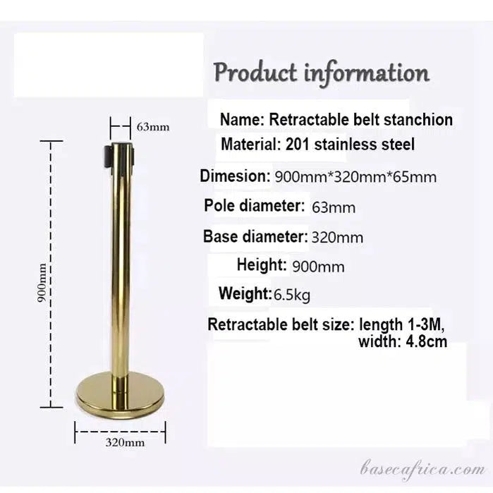 Pedestrian Control Retractable Stanchions – Stainless Steel Barrier Set