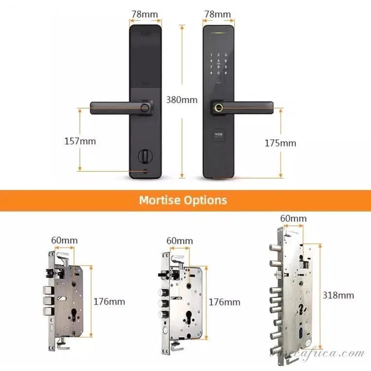 BAS49H Hotel Smart Lock With App, Fingerprint, Password, Card, And Key