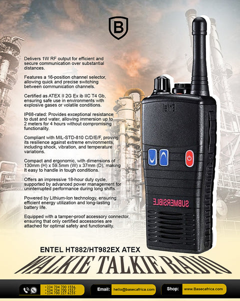 ENTEL HT882/HT982EX ATEX Walkie Talkie Radio —