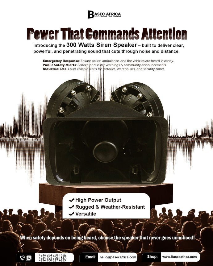 🔊 POWER THAT COMMANDS ATTENTION 300 Watts Siren Speaker by Basec Africa