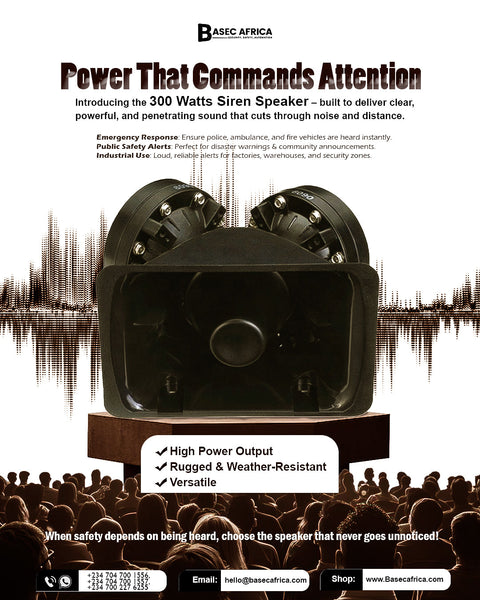 🔊 POWER THAT COMMANDS ATTENTION 300 Watts Siren Speaker by Basec Africa