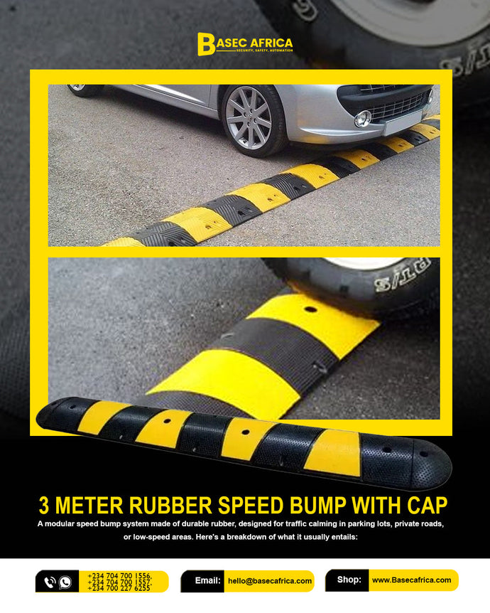Enhance Road Safety with the 3 Meter Rubber Speed Bump with Cap