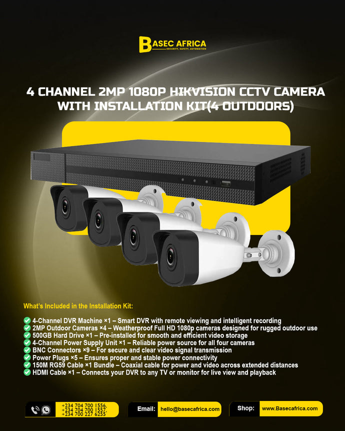 compelling reasons to choose a 4-Channel 2MP 1080p Hikvision CCTV Camera System with Installation Kit (4 Outdoor Cameras):
