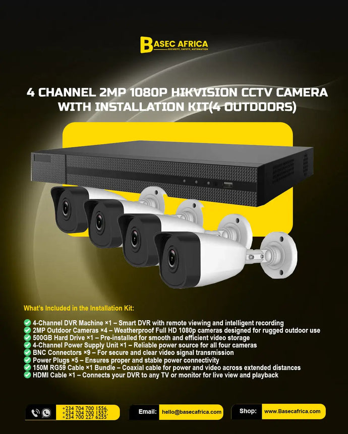 compelling reasons to choose a 4-Channel 2MP 1080p Hikvision CCTV Camera System with Installation Kit (4 Outdoor Cameras):