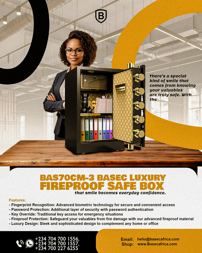 Secure Your Assets with the BAS70CM-3 BASEC Luxury Fireproof Safe Box