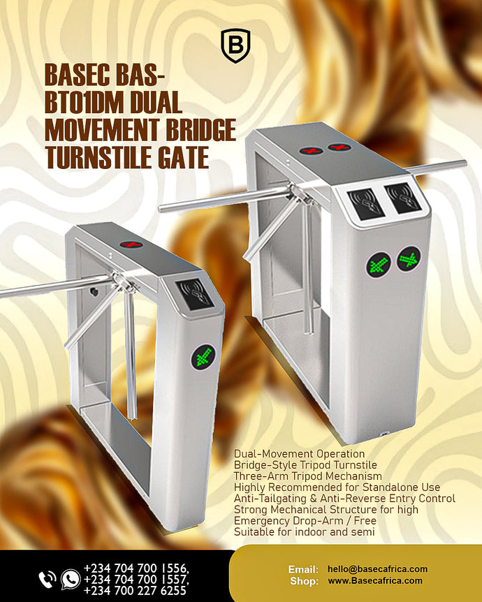 BASEC BAS-BT01DM Dual Movement Bridge Turnstile Gate: Secure and Efficient Pedestrian Access Control