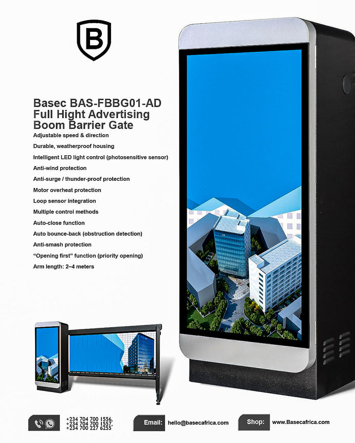Discover the Basec BAS-FBBG01-AD Full Height Advertising Boom Barrier Gate: Combining Security with Marketing