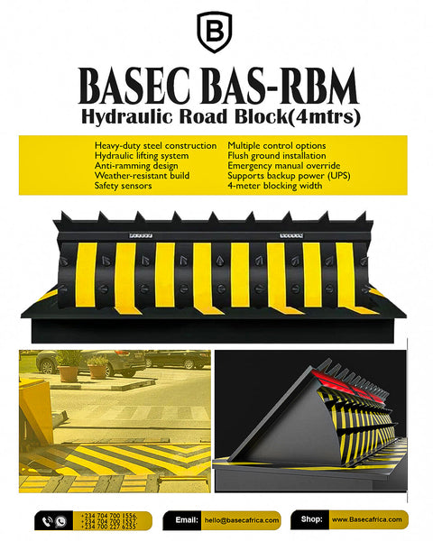 BASEC BAS-RBM Hydraulic Road Block (4M) – Maximum Vehicle Threat Protection for High-Security Zones