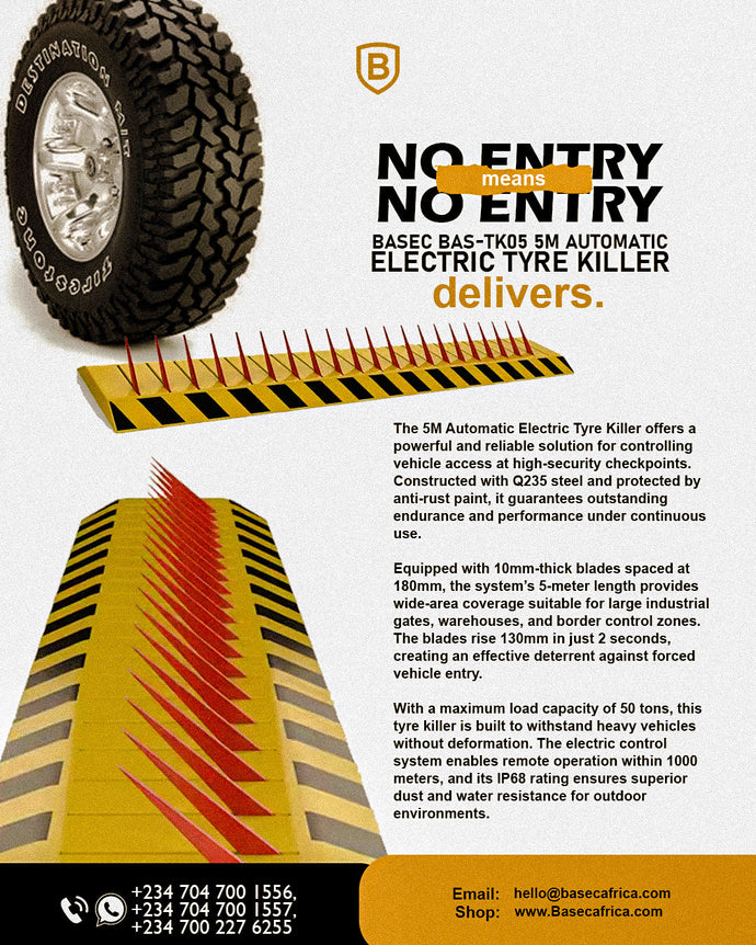 Uncompromising Perimeter Control: The BASEC BAS-TK05 5M Automatic Electric Tyre Killer