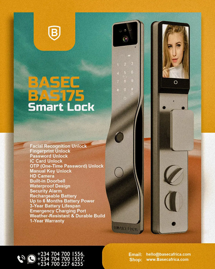 BASEC BAS175 Smart Lock: Next-Generation Facial Recognition &amp; Integrated Video Surveillance