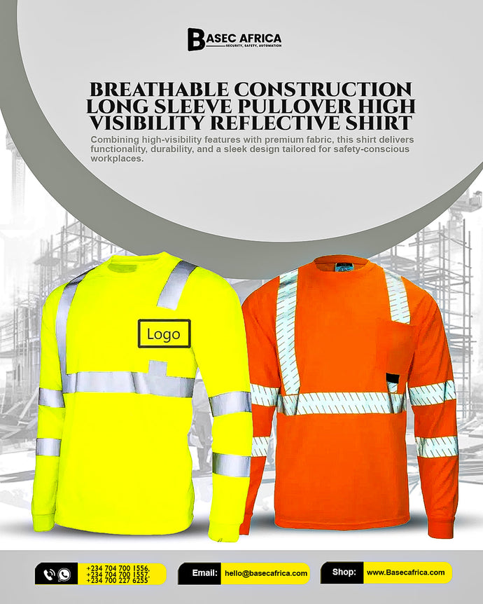 Breathable Construction Long Sleeve Pullover High Visibility Reflective Shirt