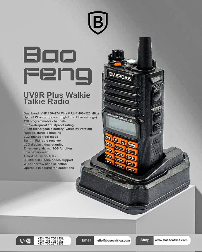 Baofeng UV9R Plus Walkie Talkie Radio – Built for Power, Clarity, and Extreme Conditions