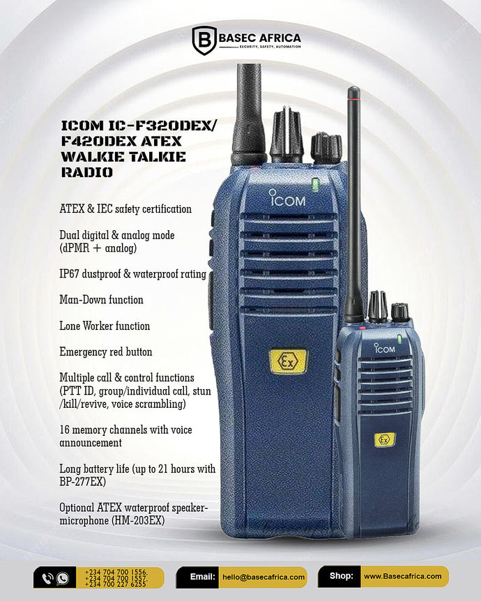 ICOM IC-F320DEX/F420DEX ATEX Walkie Talkie Radio – Reliable Communication for Hazardous Environments