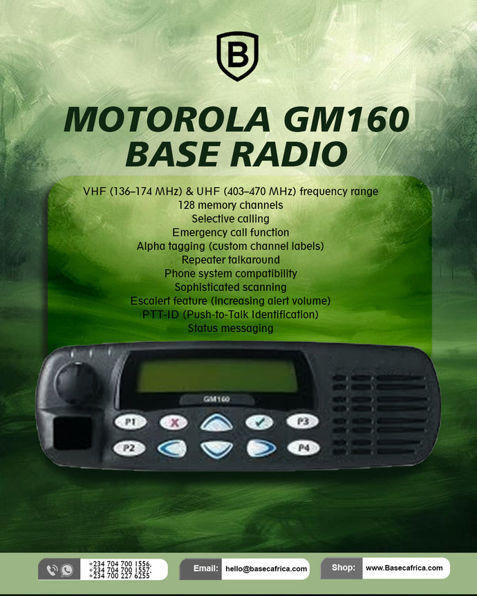 Motorola GM160 Base Radio – Reliable In-Vehicle and Stationary Communication Solution