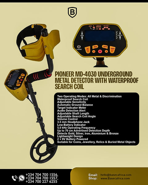 PIONEER MD-4030 UNDERGROUND METAL DETECTOR WITH WATERPROOF SEARCH COIL